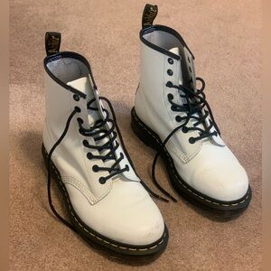Dr. Martens White Leather Boots